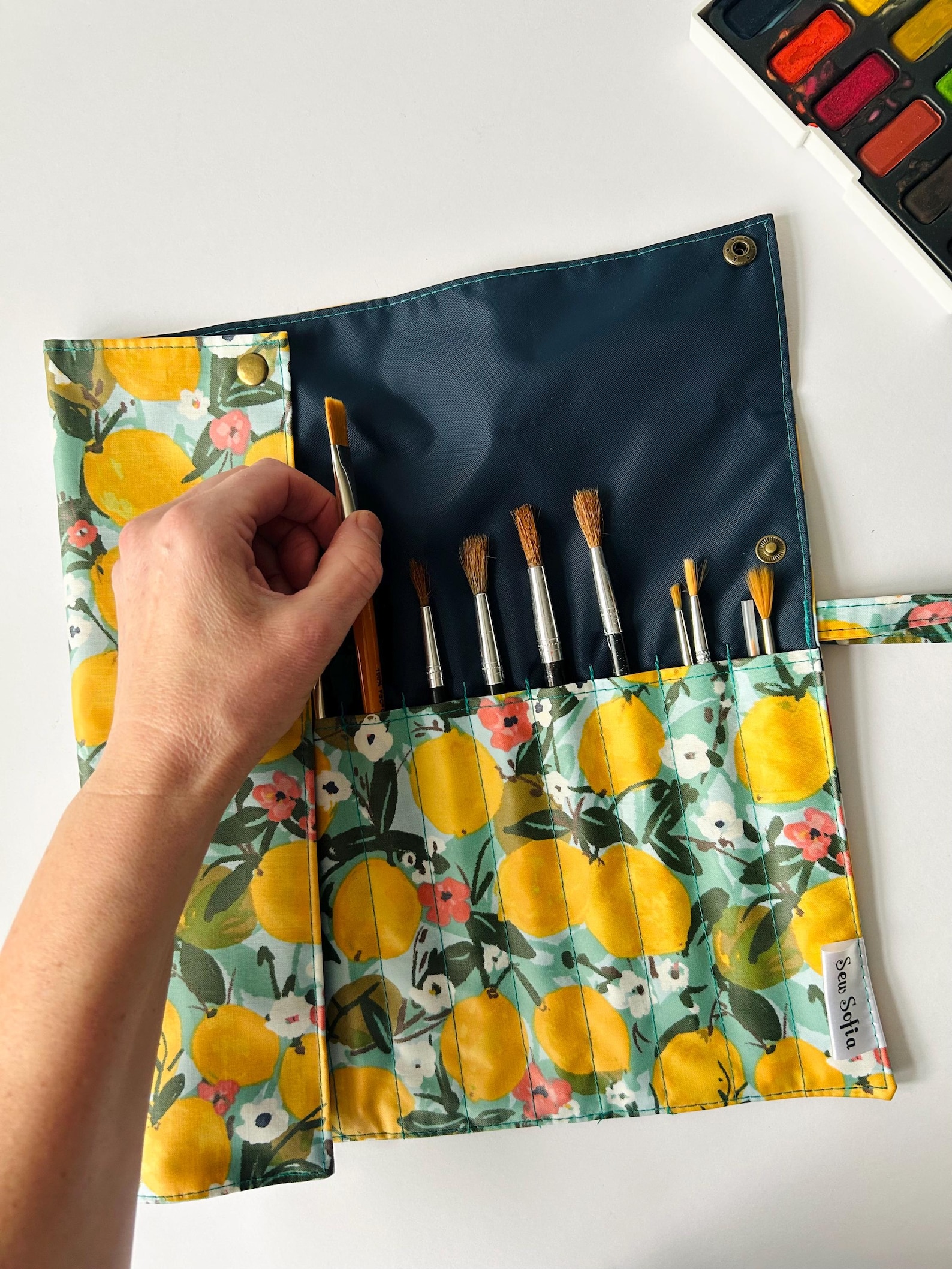 Paintbrush Roll Pattern Artist Brush Roll Pattern, Paintbrush Wrap Pattern, Craft Tool ...