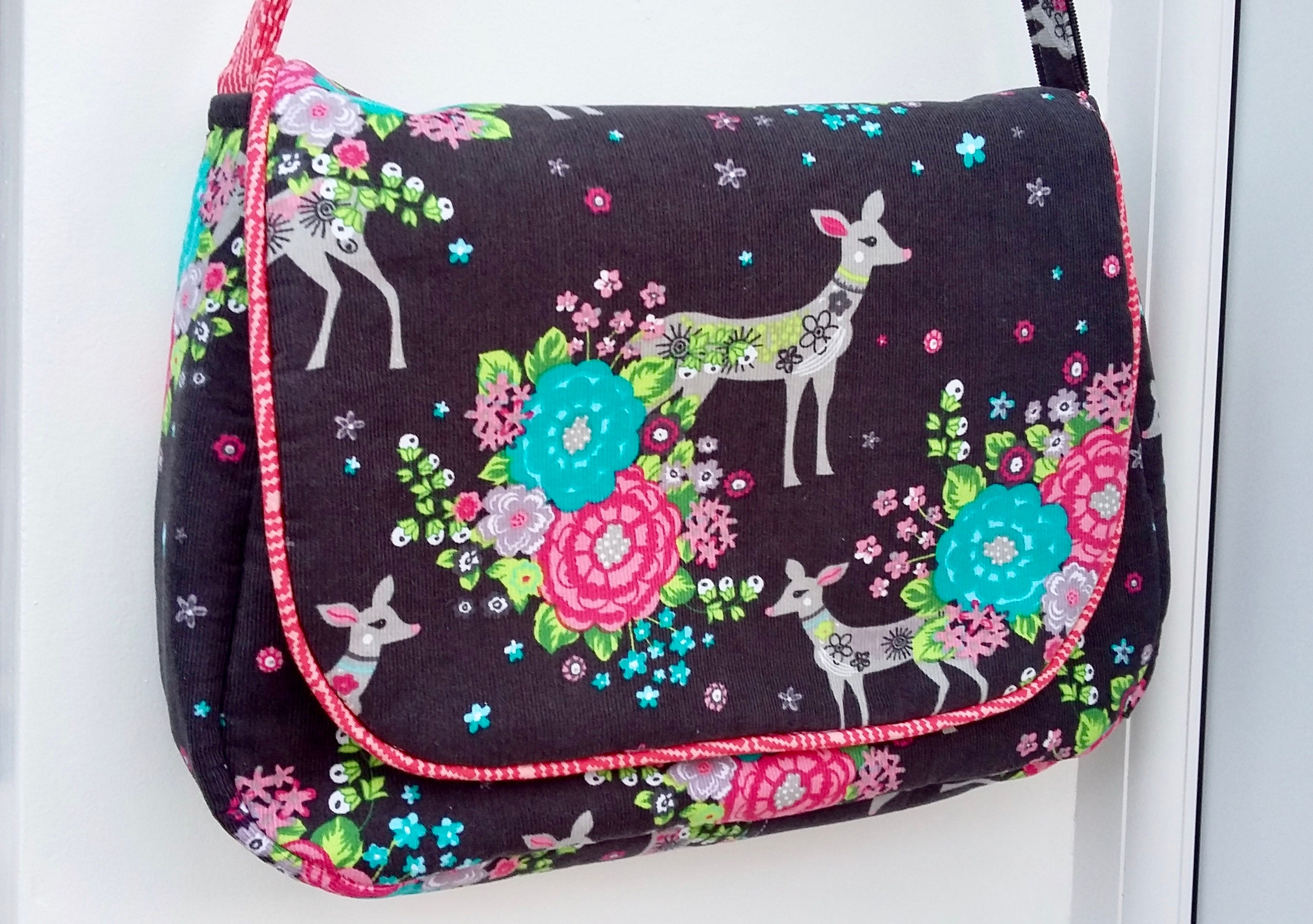 REDUCED Fawn and Floral Messenger Bag