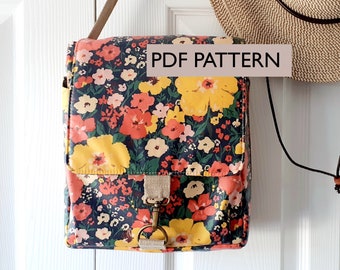 Nine to Five Lunch Bag pattern, PDF sewing pattern, digital bag pattern, insulated lunch bag, baby bottle bag, unisex lunch tote