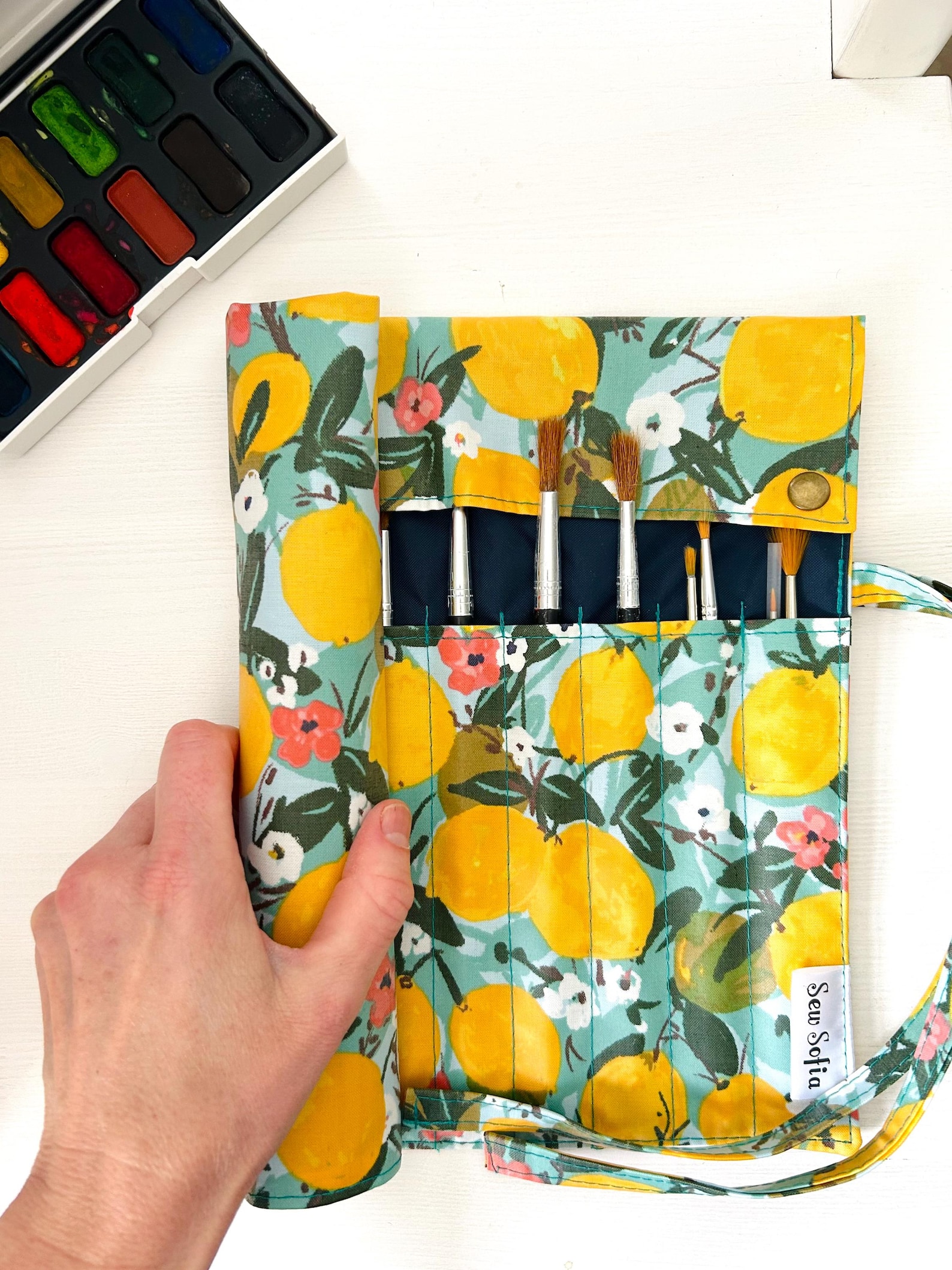 Paintbrush Roll Pattern Artist Brush Roll Pattern, Paintbrush Wrap Pattern, Craft Tool ...