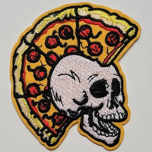 Pizza mohawk skull patch
