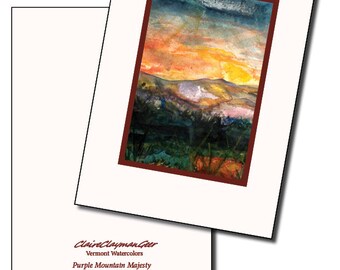 1 or 6 Note Cards of Assorted Watercolor Paintings - 5.00/27.00