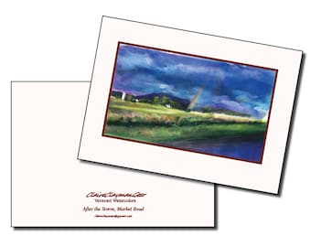 12 Note Cards & Envelopes of Assorted Watercolor Prints - 5" x 7"