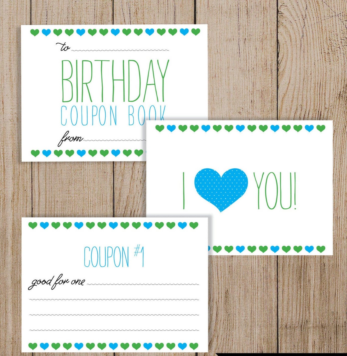 Printable Birthday Coupon Book. Editable PDF. DIY Birthday Gift