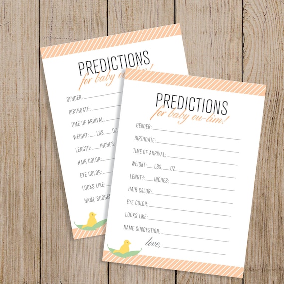 Custom Baby Prediction Card Printable. Personalized Baby - Etsy