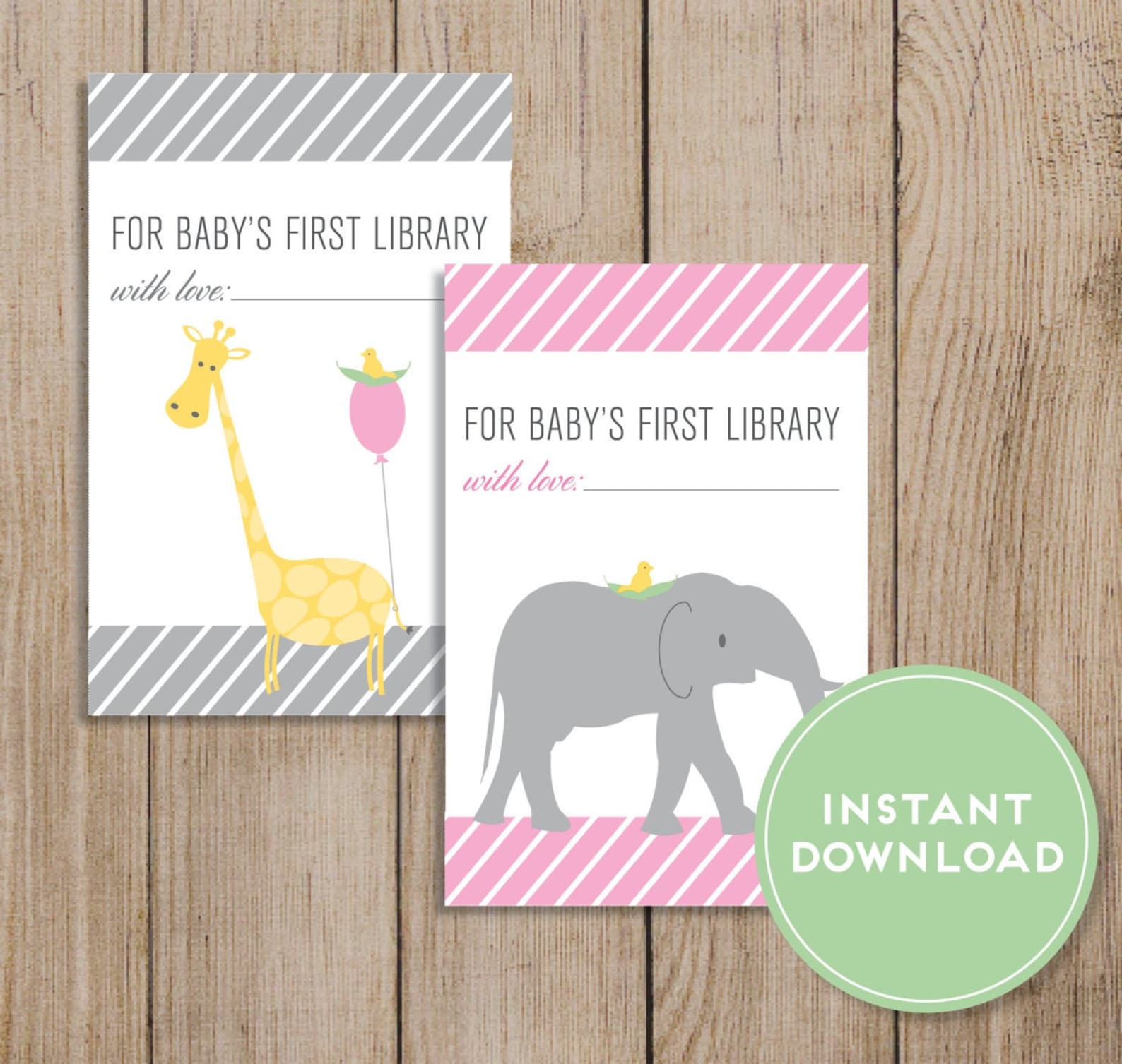 Printable Baby Shower Bookplate. Baby Book Sticker. Baby Etsy
