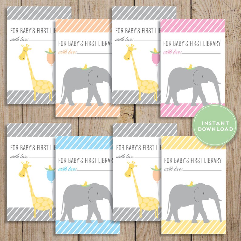 Printable Baby Shower Bookplate. Baby Book Sticker. Baby Bookplate ...