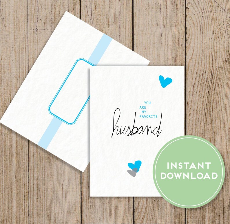 favorite husband card printable husband birthday card etsy