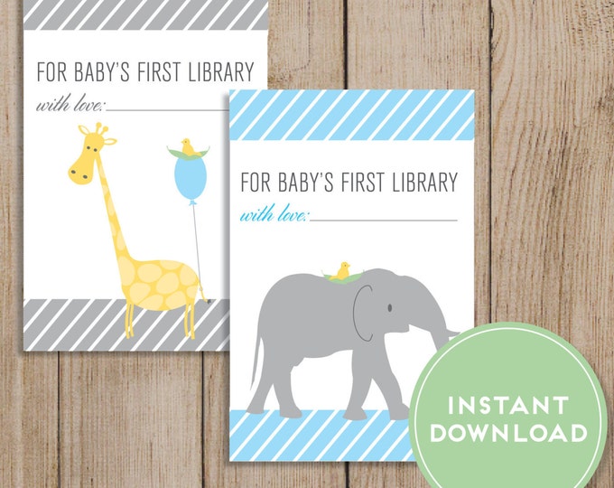 Printable Baby Shower Bookplate. Baby Book Sticker. Baby Bookplate ...