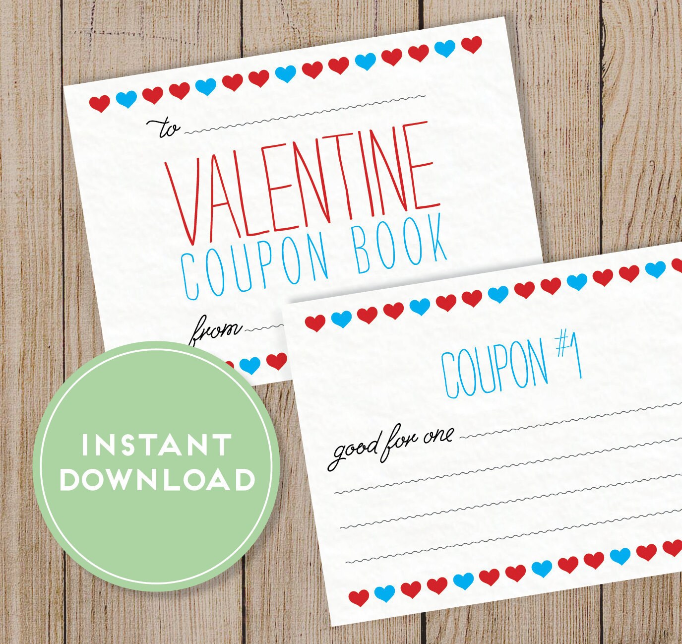 Printable Valentine's Day Coupon Book. Editable PDF. DIY Valentine ...