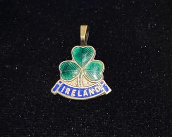 Ireland handcrafted metal Destination Pendant shamrock 3 leaf clover