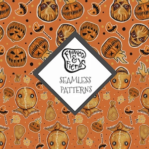 Trick or Treat/Trick or Treat Garden Seamless Patterns PNG (Up to 250)