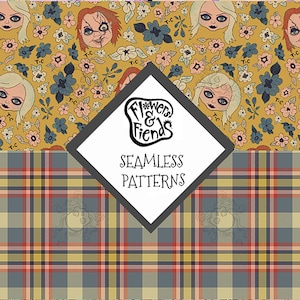 Chuck&Tiff&#39;s Garden \ Chucky&#39;s Plaid Seamless Patterns PNG (Up to 250)