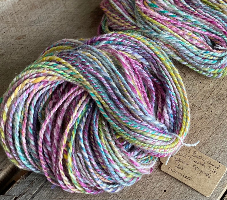 Baby Camel and Silk Handspun Yarn Worsted Yarn Luxury Yarn