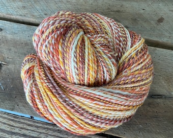 Hand Spun Yarn, Fine Superwash Merino, Cashmere, Silk, 75/15/10, 300 yards, 2-ply, light worsted/dk, 10 wpi, one of a kind