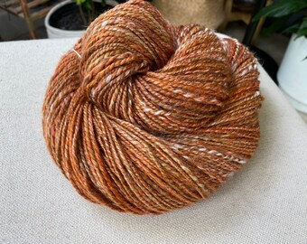 Hand Spun Yarn, Fine Hand Dyed merino wool/bamboo/silk/alpaca/angelina, 260 yards, 2-ply,  dk/sport, 11-12 wpi, one of a kind