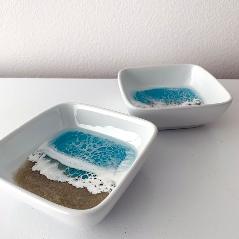 Mini Light Blue Resin Ocean Dish