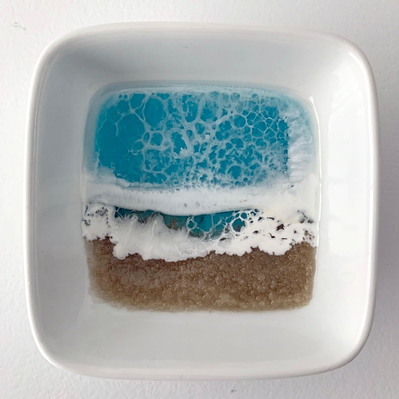 Mini Light Blue Resin Ocean Dish