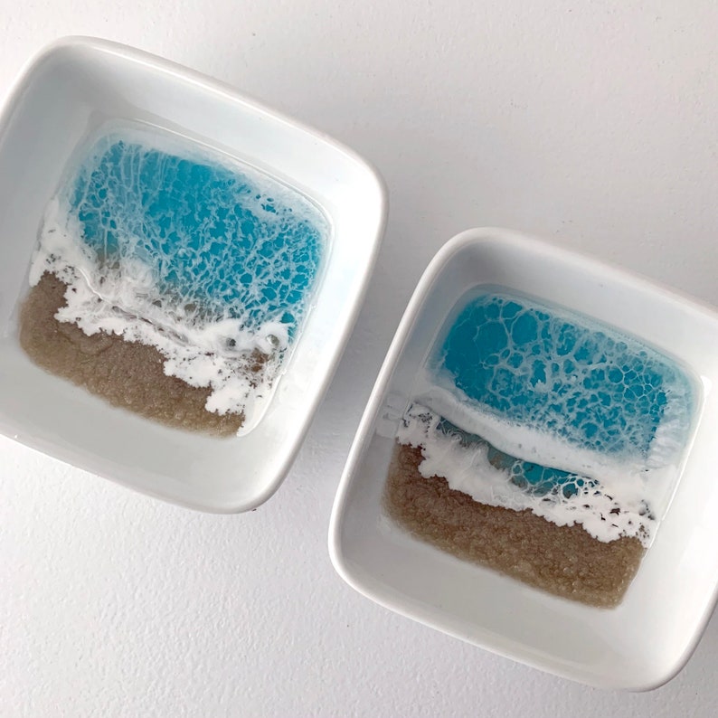 Mini Light Blue Resin Ocean Dish