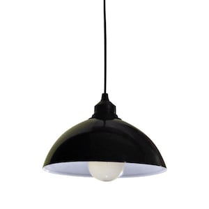 Ceiling lamp from enamel black pastel blue