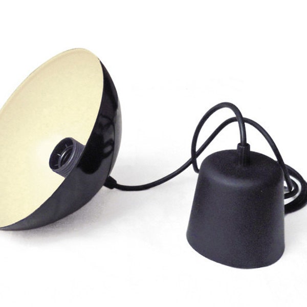 lamp enamel black pastel yellow