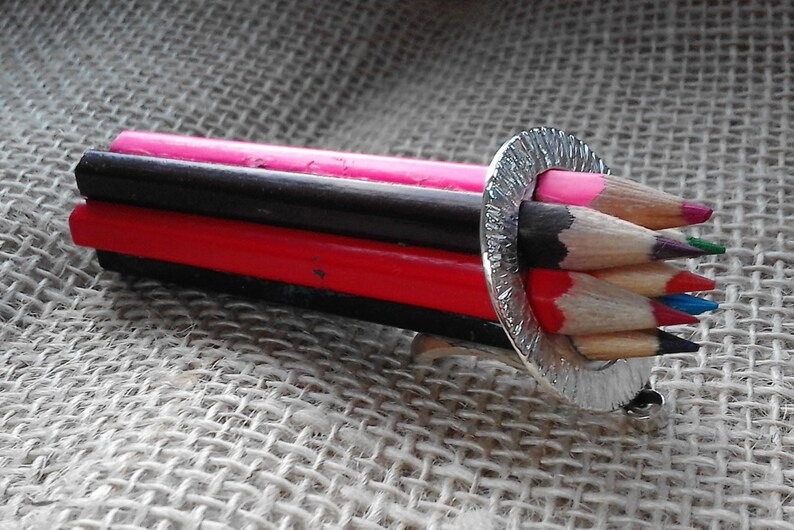 Colored Pencil Crayon Tips on Silver Pendant Coloured Pencil Etsy