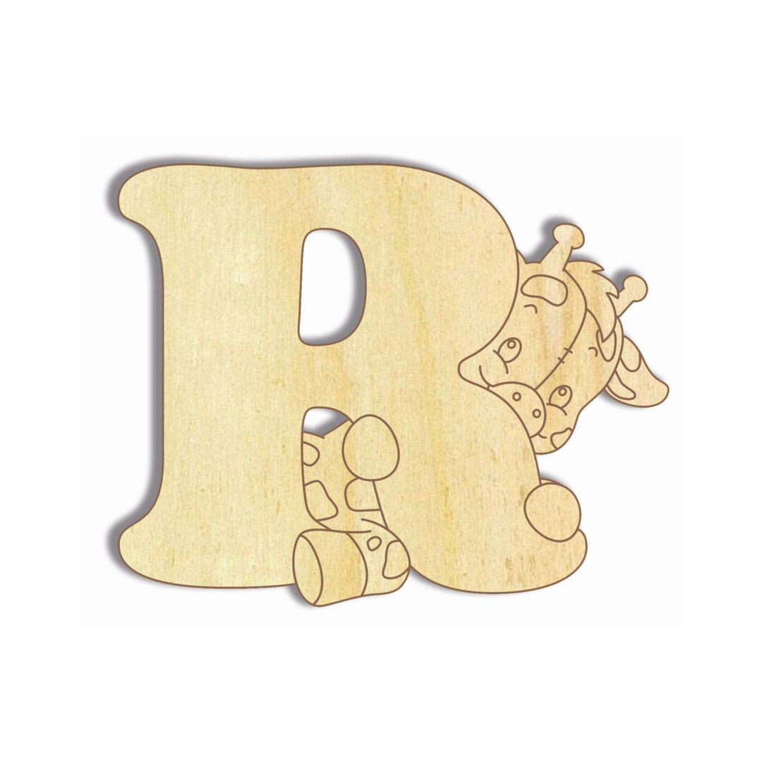 Wooden Letter Giraffe R Letter Animals Nursery Wooden Letter Wooden