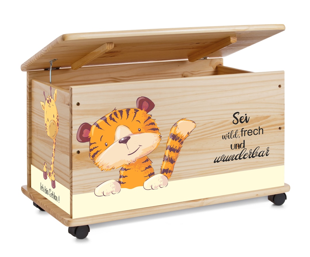 Spielzeugkiste Tierische Mutbox - Spielzeugkiste Holzkiste Kinderzimmer ...