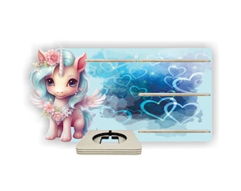 Tonieregal - shelf for music box - starter set - unicorn hearts - suitable for Toniebox