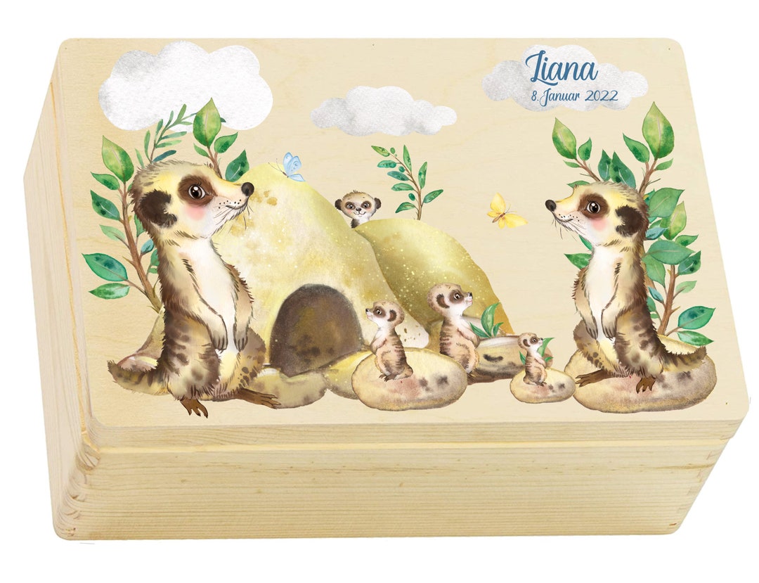 Memory Box / Memory Box / Toy Box Personalized Meerkat Etsy
