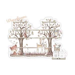 Tonieregal Personalisierbar - Regal für Musikbox - für 45-50 Figuren - Tierische Freunde 2 - passend für Toniebox 1 und Toniebox 2