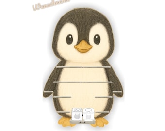 Customizable Tonie shelf - Shelf for music box - For 25-30 figures - Penguin design - Fits Toniebox 1 or Toniebox 2