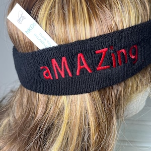 1 Stretch Sweat Headband Embroidered Terry Name Sweatband Monogrammed Initials Healthcare Worker Doctor Nurse First Responders Sports