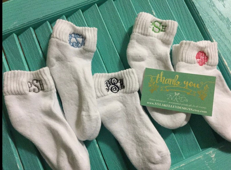 1 pair Infant Toddler Girls Boys Monogrammed Youth Gold Toe Socks School Uniform Initials White Rolled Turn Cuff Crew or Ankle ToddlerSocks 画像 8