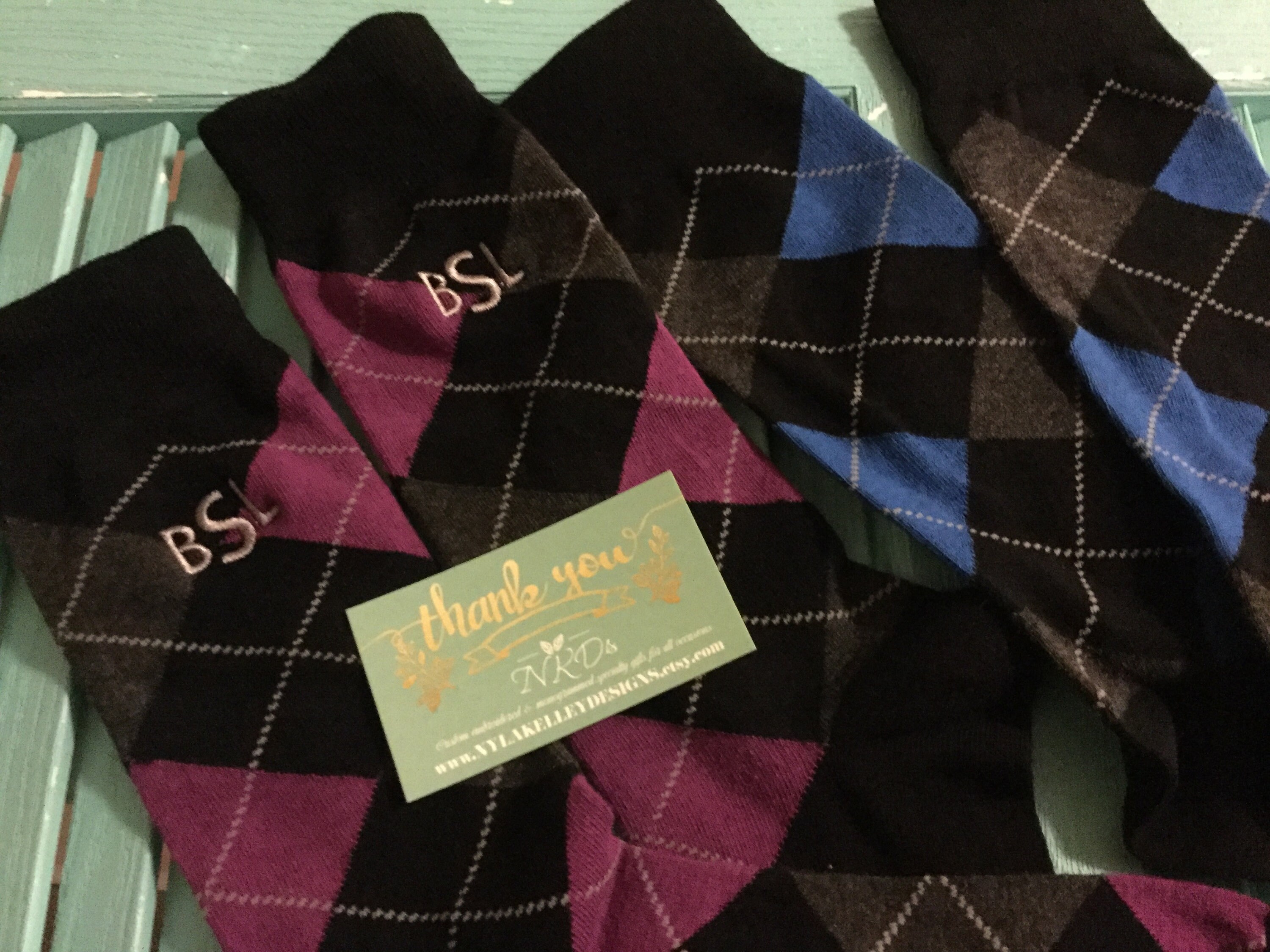 mens purple argyle socks