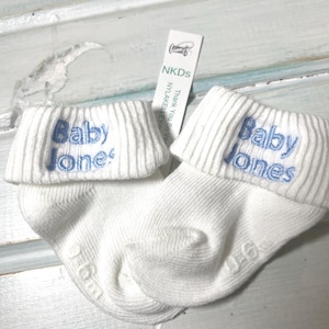 1pr Custom Monogrammed Rolled cuff or ankle Socks Cross Baptism Newborn Infant Baby Toddler Little Boy Girl Initials Ring Bearer Flower Girl