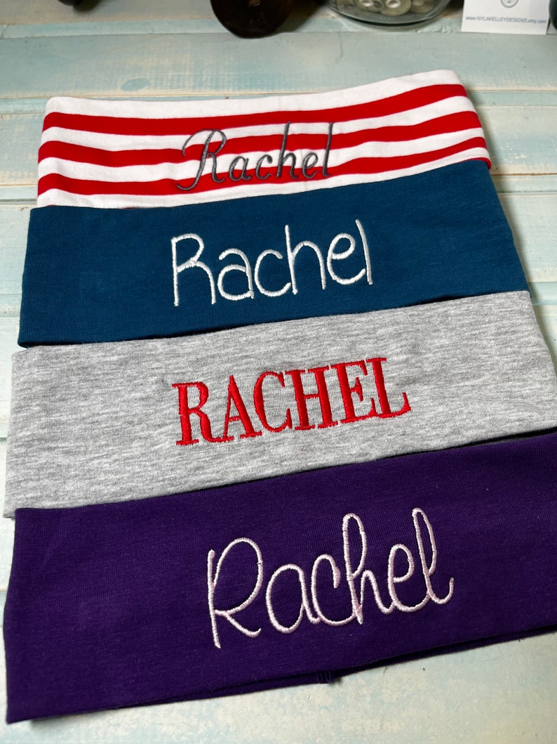 Best Seller-Add 2 buttons on headband for your face mask 2-1/2" Stretch Cotton Headband Monogrammed Name On Button Headband Nurse Essential immagine 1
