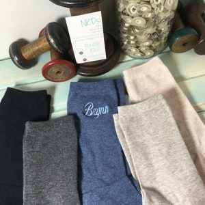 1 pair Smooth Super Soft Women&#39;s Boot Cut CREW Custom Monogrammed Casual Socks | Embroidered Initials Teen | Bridesmaid Gifts Size 4-10
