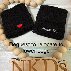 One-*Small* Block Stretch Terry Sweat Wristband Custom Monogrammed Name Initials Team Clubs Green Navy Orange Pink Purple Red Royal Blue Ylw