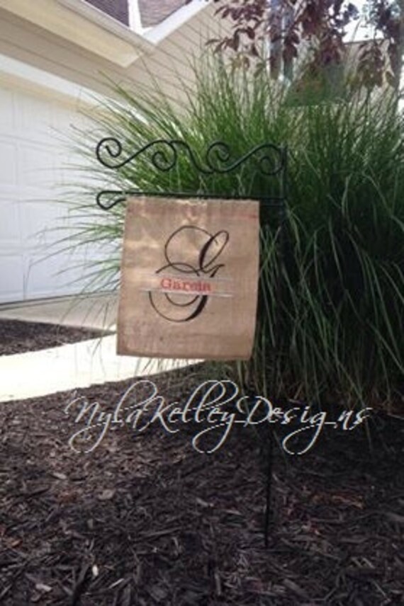 Garden Flag Lawn Custom Embroidered Monogrammed Yard Banner Etsy