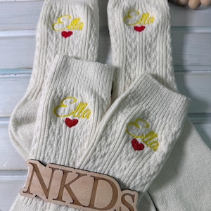 1pr LB New Styles Super Soft Womens Boot CREW Custom Monogrammed Casual Plush Socks Embroidered Name Initials Teen Bridesmaid Gift Size 5-10