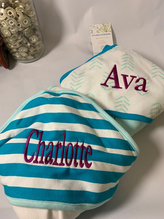 New Hooded Toddler Towel Aqua Gray Teal Custom Embroidered Baby Bath Towel Monogrammed Name Infant to Toddler Boy Girl Airplane (one)