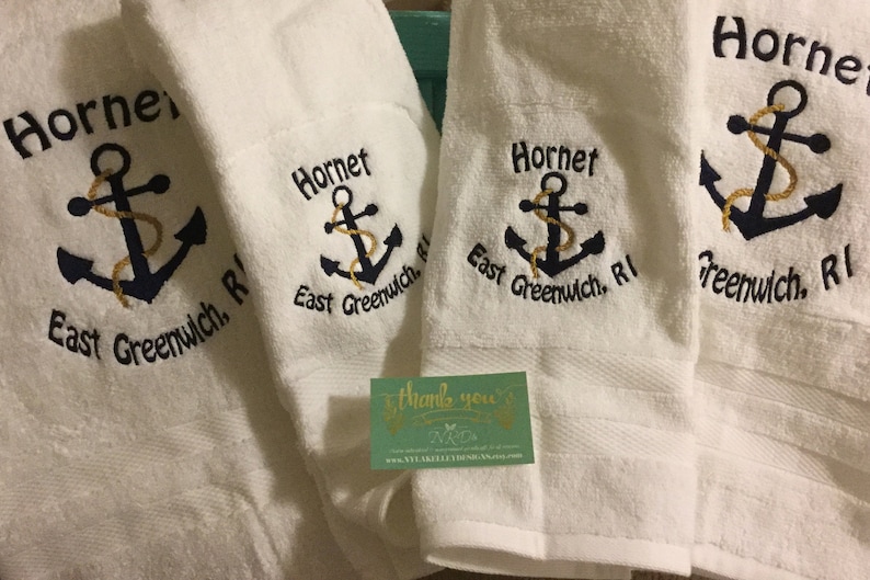 One Bestseller Anchor BATH or HAND White Towel Beach Lake Etsy