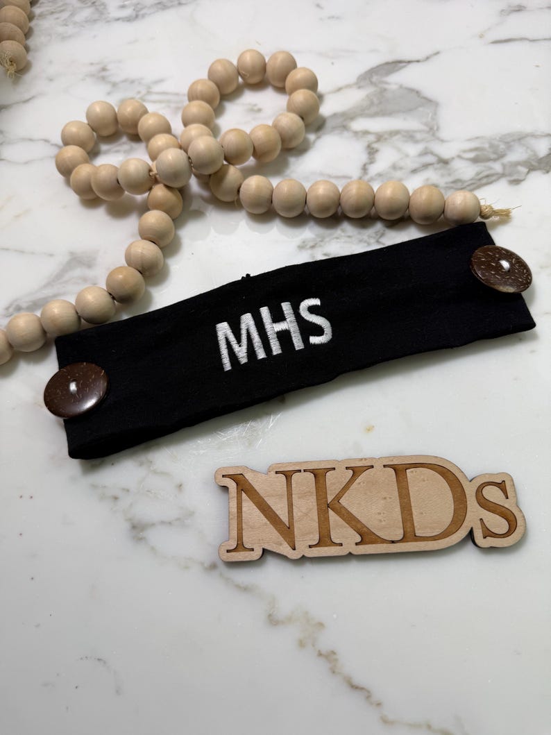 Best Seller-Add 2 buttons on headband for your face mask 2-1/2" Stretch Cotton Headband Monogrammed Name On Button Headband Nurse Essential immagine 2