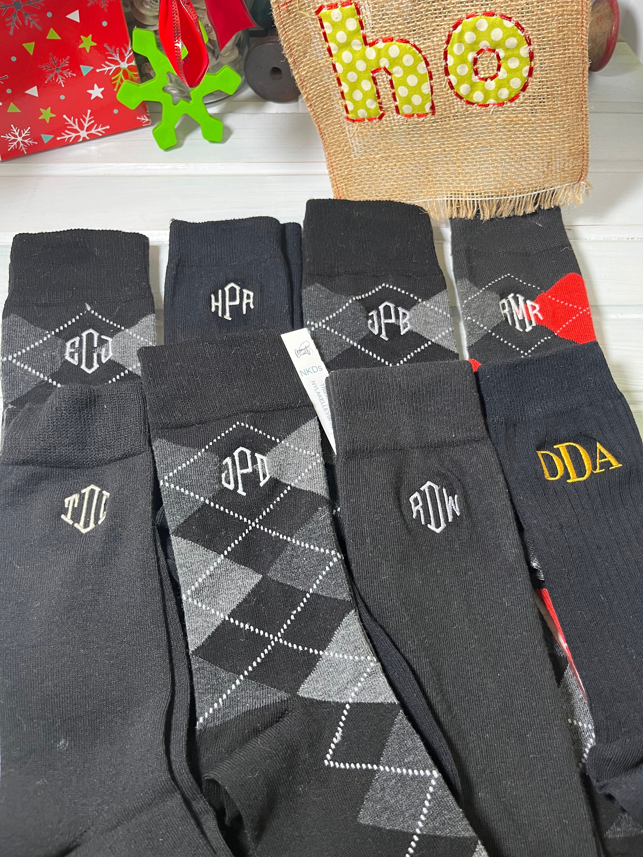 Men's Striped Socks, Grey Socks With Black Stripes, Cotton Socks for Guys,  Crazy Boho Wedding Socks for Groom / Groomsmen, Gift for Him 