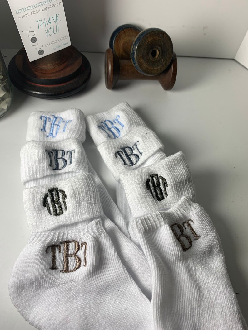 1 pair Infant Toddler Girls Boys Monogrammed Youth Gold Toe Socks School Uniform Initials White Rolled Turn Cuff Crew or Ankle ToddlerSocks 画像 6