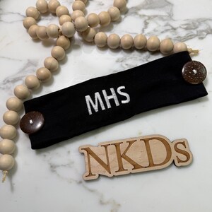 Best Seller-Add 2 buttons on headband for your face mask 2-1/2" Stretch Cotton Headband Monogrammed Name On Button Headband Nurse Essential immagine 12