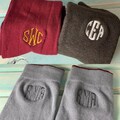 Monogrammed Men's Cotton Dress Socks: Embroidered Crew Socks, Size 6-12