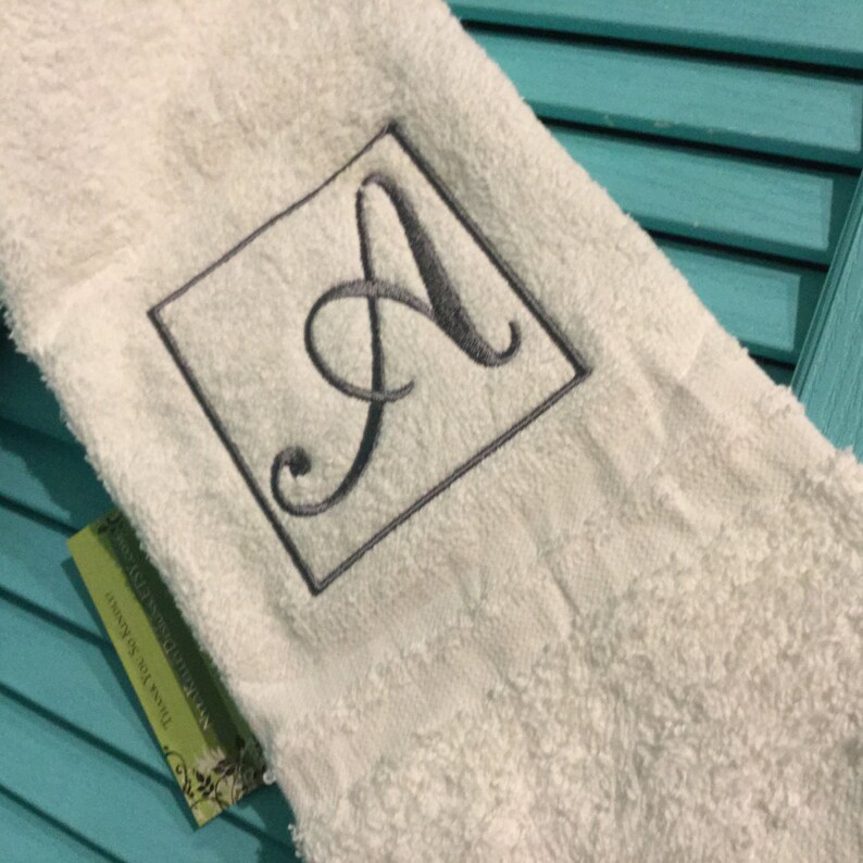 Square Framed Initial Towel Custom Monogrammed Initial on Etsy