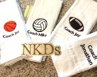 1 Top Selling Customized Sporting Towel Coach Basketball Baseball Volleyball Track Tennis Football Soccer Embroidered Personalized Sports